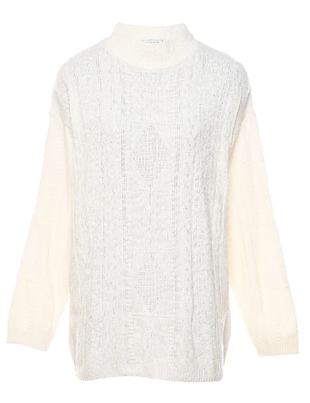 High Neck  Jumper - M Sleek Women's Metallic