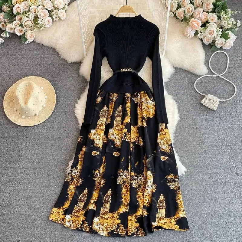 Mary A-Line Woolen Dress Cozy Women's Winter