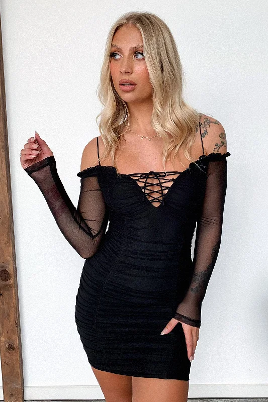 Malone Dress - Black Youthful Women's Anime - inspired
