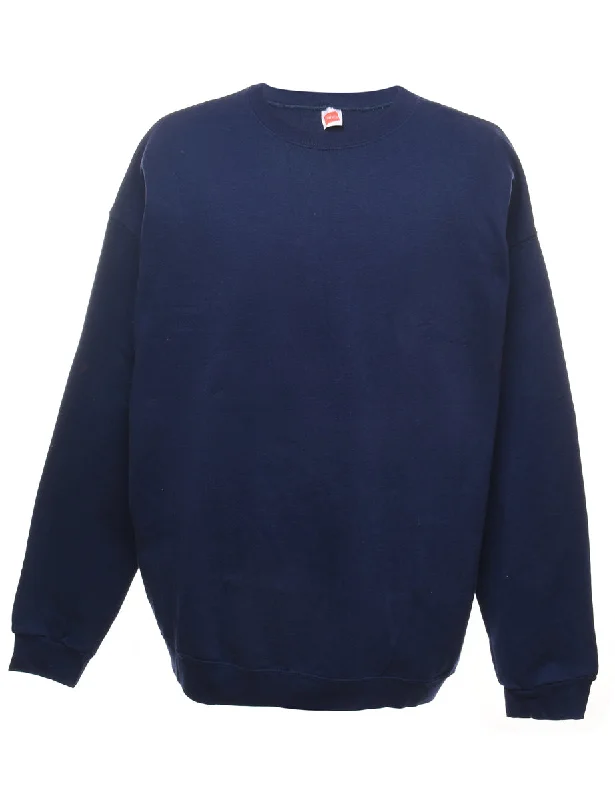 Navy Plain Sweatshirt - XL Sharp Women's Italian