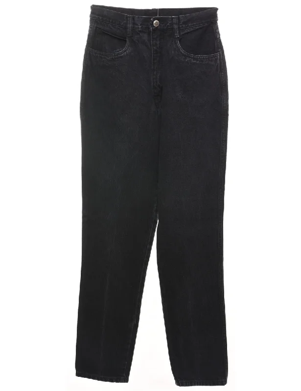 Black High Waist Tapered Jeans - W26 L31 Casual Women's Loose - fitting