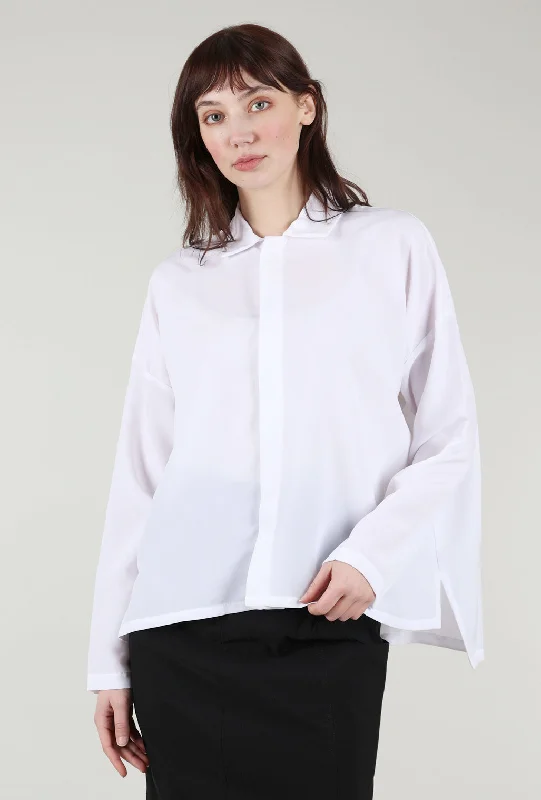 Menz Shirt, White Laid - back Women's Style