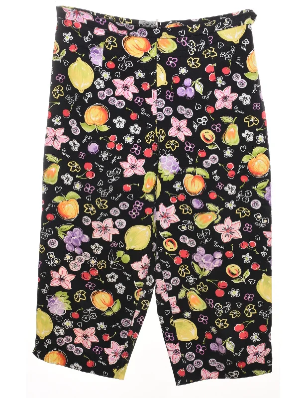 Floral Print Cropped Trousers - W32 L19 purpose