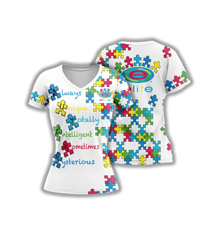 Elite Womens Jersey – ESD 953 Puzzle Pieces Autism White Classic Women's Pin - striped