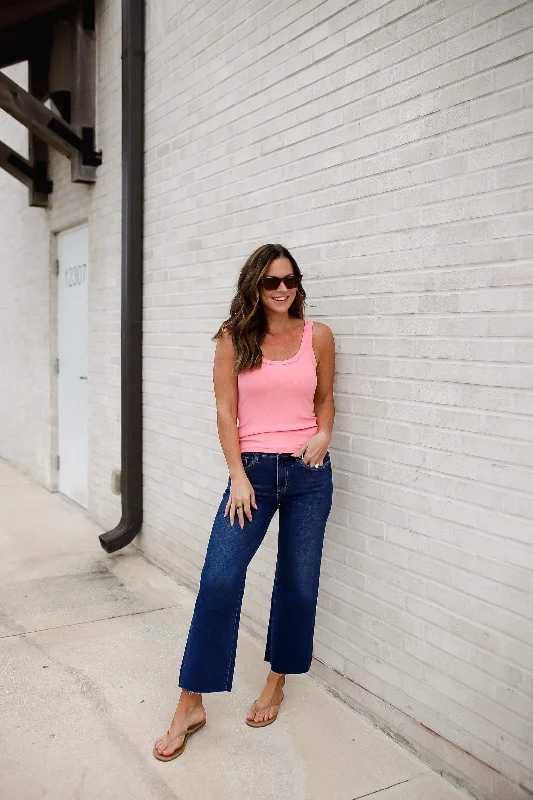 Night Out Tummy Control Wide Leg Jeans Plus/Reg Stylish Women's Neon