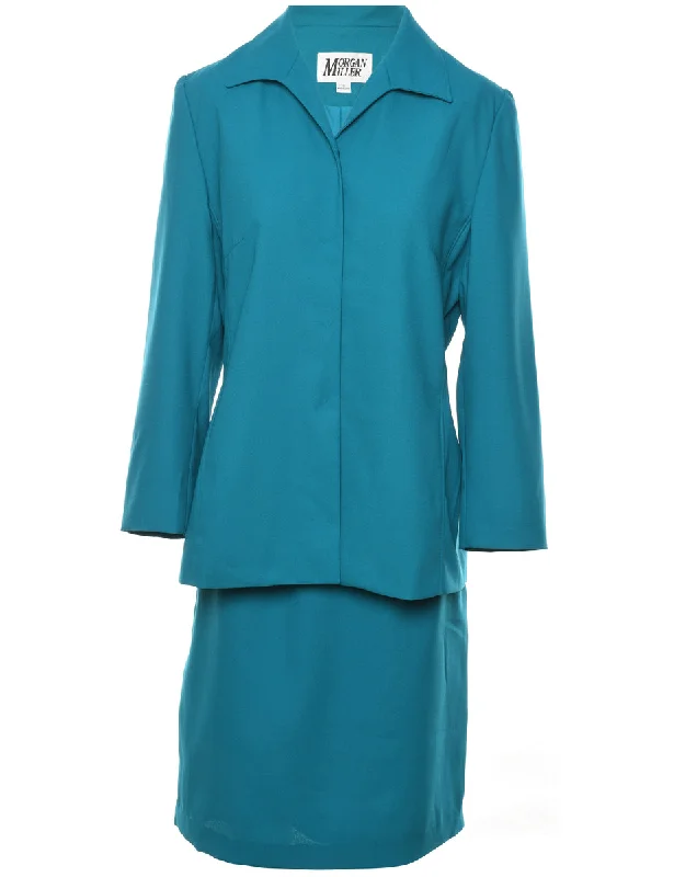 Teal Jacket & Skirt Suit Set - L Modern Women's 