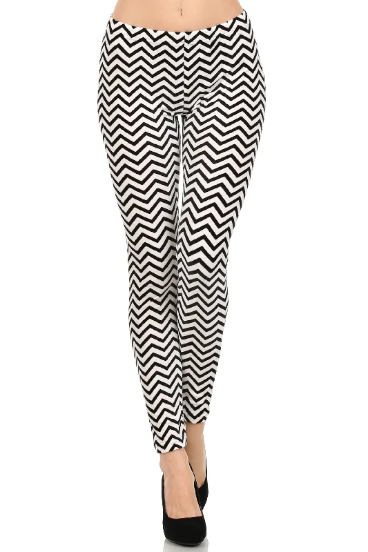 Zig Zag Velour Legging Traditional Women's Wool