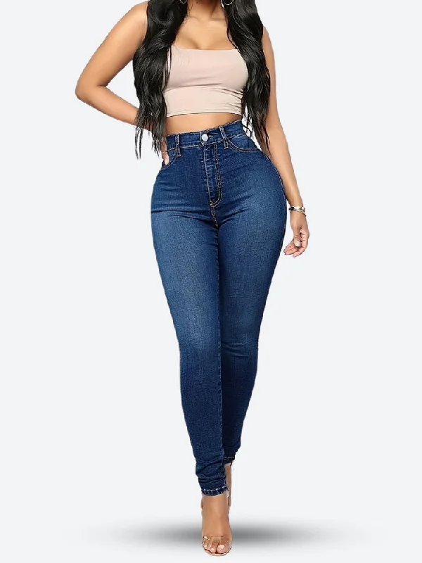 High Rise Denim Skinny Jeans Dynamic Women's High - energy