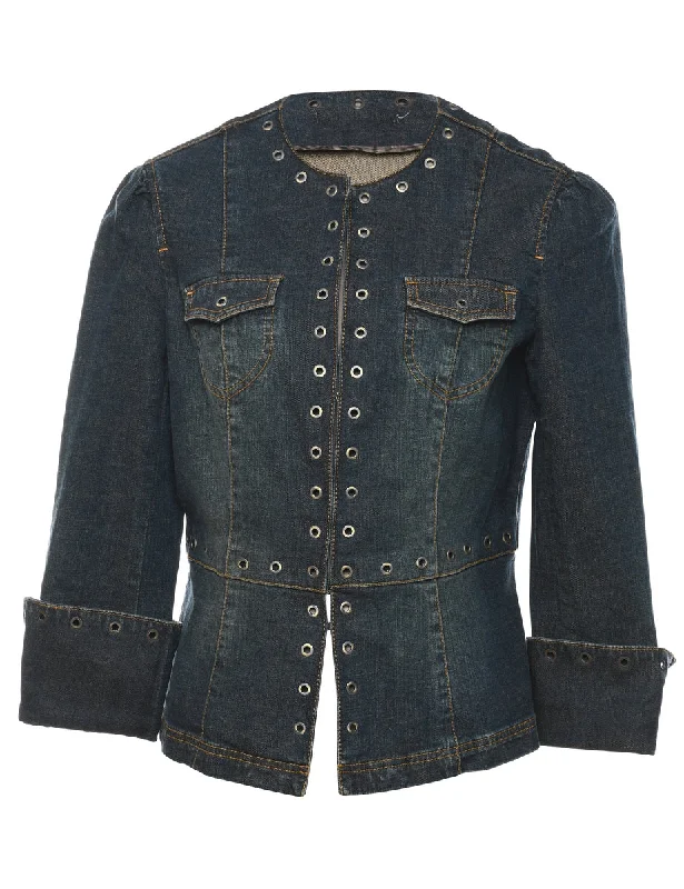 Y2K Faded Wash Denim Jacket - M Vintage Women's 1970S 