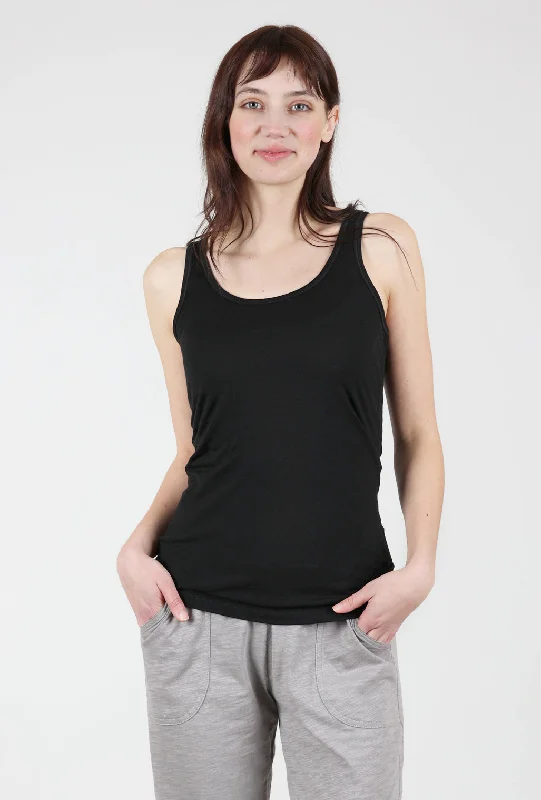 Classic Merino Tank, Black Sophisticated Women's Tailored