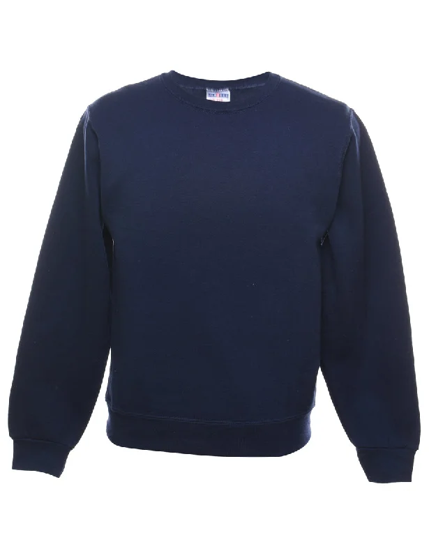 Navy Plain Sweatshirt - S Sophisticated Women's 