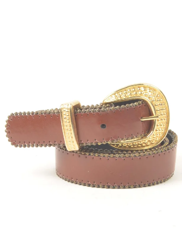Brown Fashion Belt - M Dapper Women's Bow - adorned