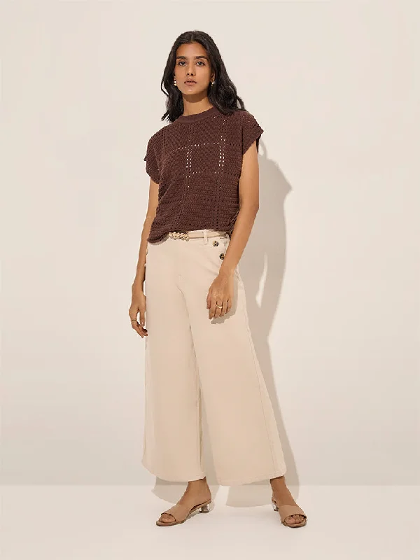 LOV Beige Wide Leg - Fit High - Rise Jeans Australian Beach