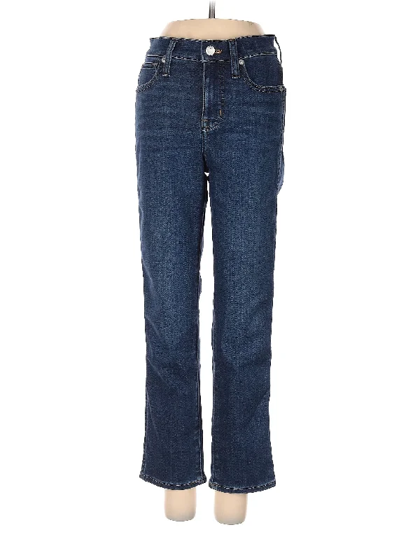Mid-Rise Straight-leg Jeans in Medium Wash Dynamic Women's Moto