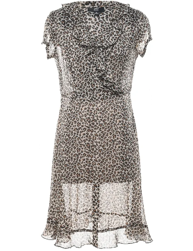 Leopard Print Dress - M Earthy Women's Hemp - based
