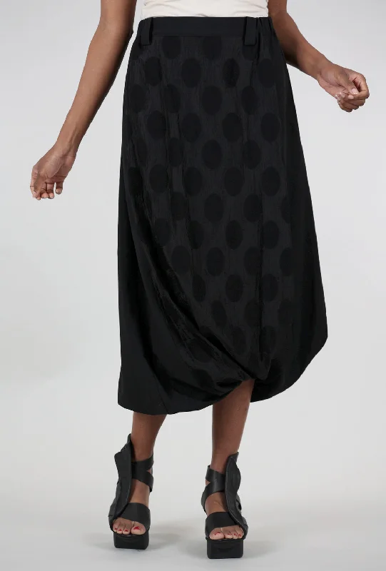 Burnished Dot Skirt, Black Cozy Women's Sherpa - lined