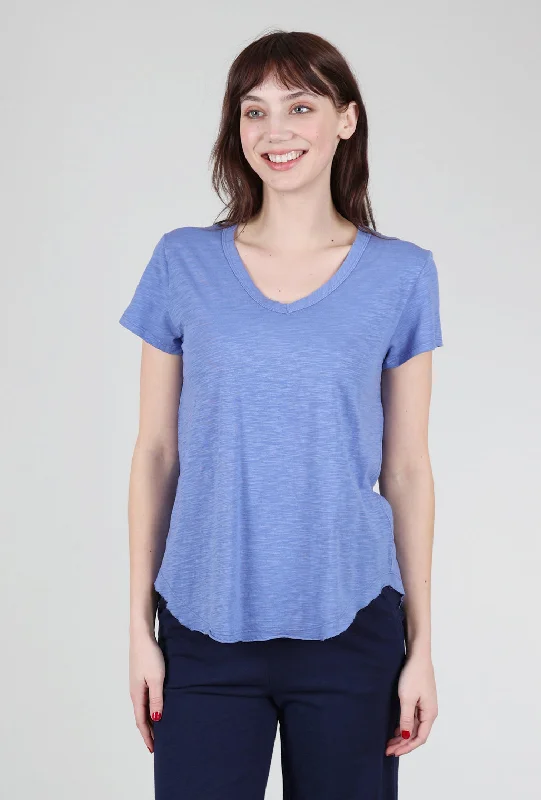 Curve Hem S/S Vee Tee, Blue Pea Cozy Women's Winter