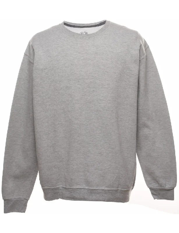 Marl Grey Plain Sweatshirt - L Stylish Women's Neon