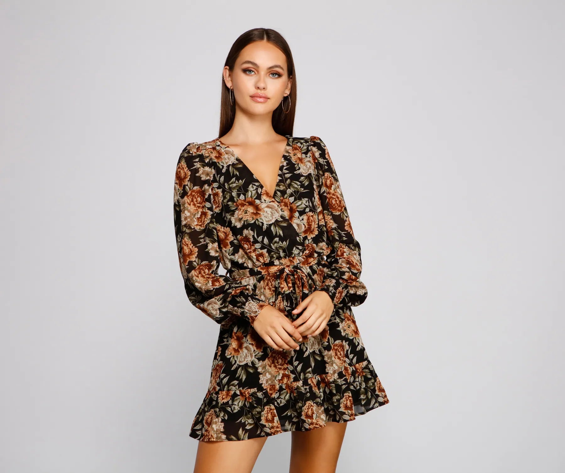 Ruffled Romance Floral Skater Dress Vacation