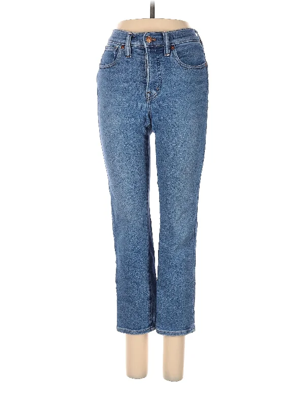 Low-Rise Straight-leg Jeans in Medium Wash Geometric