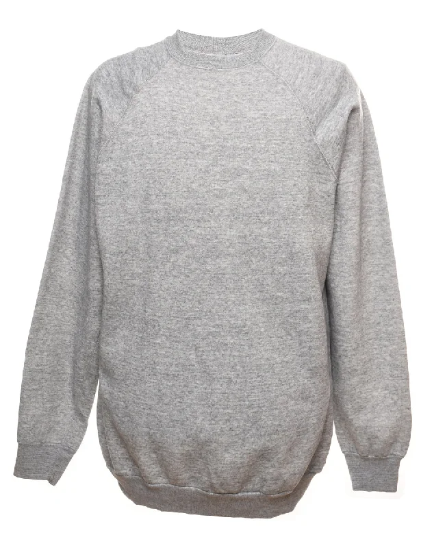 Marl Grey Plain Sweatshirt - XL Refined Women's Hand - crafted