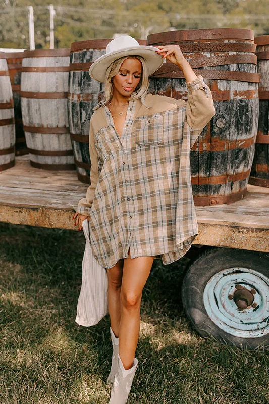 Vail Views Plaid Tunic Dress Monochromatic Office Style