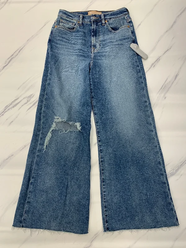 Jeans Wide Leg By 7 For All Mankind In Blue, Size: 2 Sharp Women's Italian
