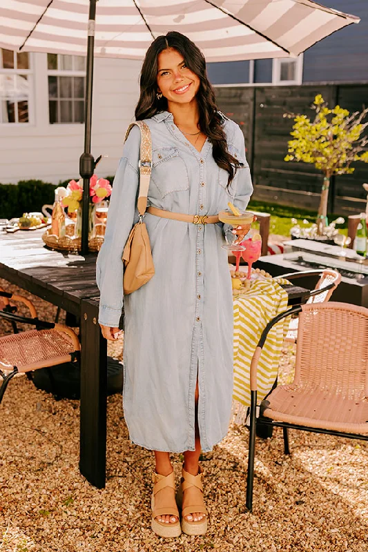 Street Chic Chambray Maxi Dress Sharp Women's Italian