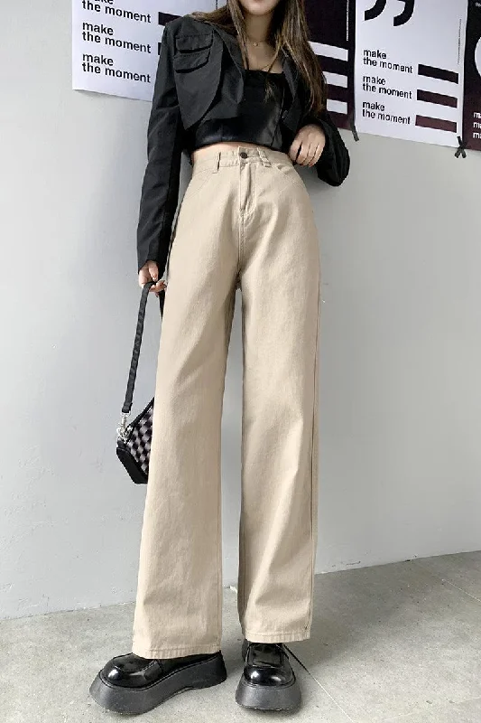 Wide Leg High Waist Casual Jeans Practical Women's Quick - dry
