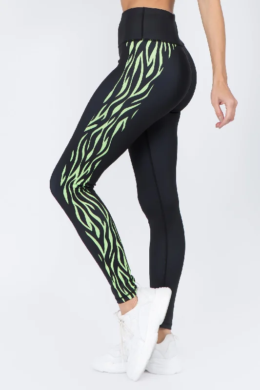 Find Your Wild Zebra Print Workout Leggings Geometric