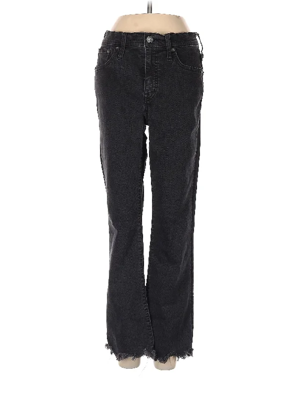 High-Rise Bootleg Jeans in Dark Wash Casual Women's Japanese 