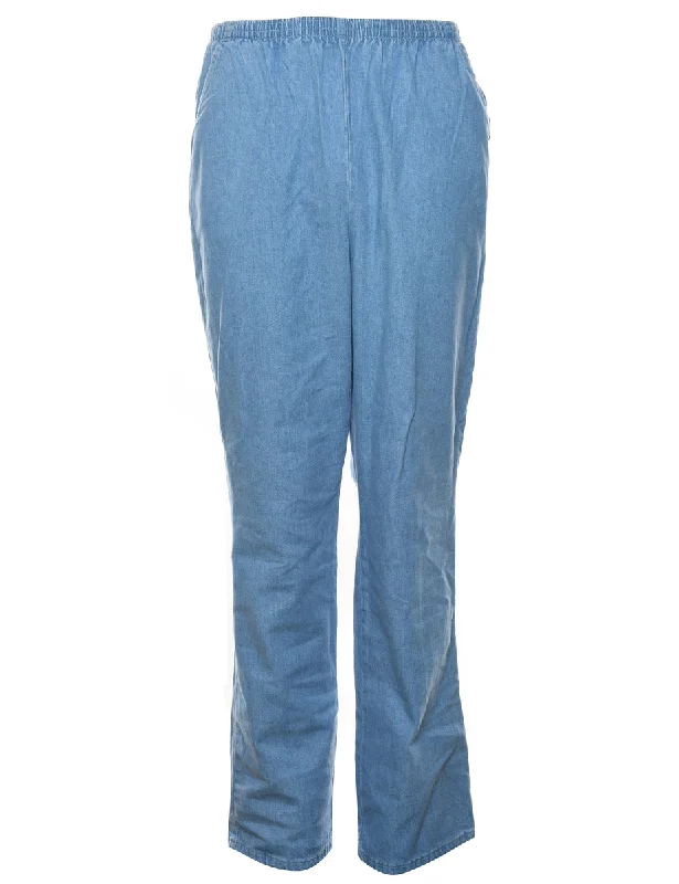 Flared Leg Light Wash Casual Denim Trousers - W26 L34 Earthy Women's 
