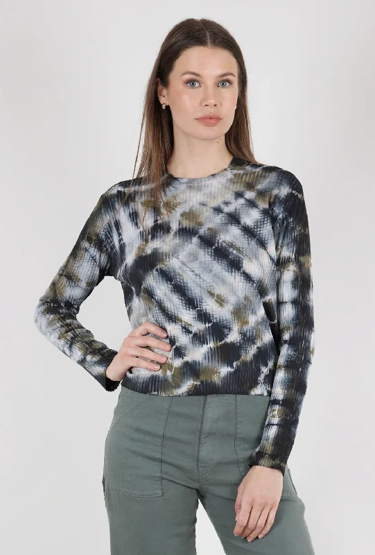 Ribbed Demi Crop Top, Ecru/Ice Refined Women's Classic 