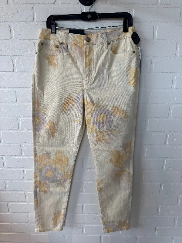 Jeans Skinny By Lauren By Ralph Lauren In Cream & Purple, Size: 10 Minimalist Women's Casual