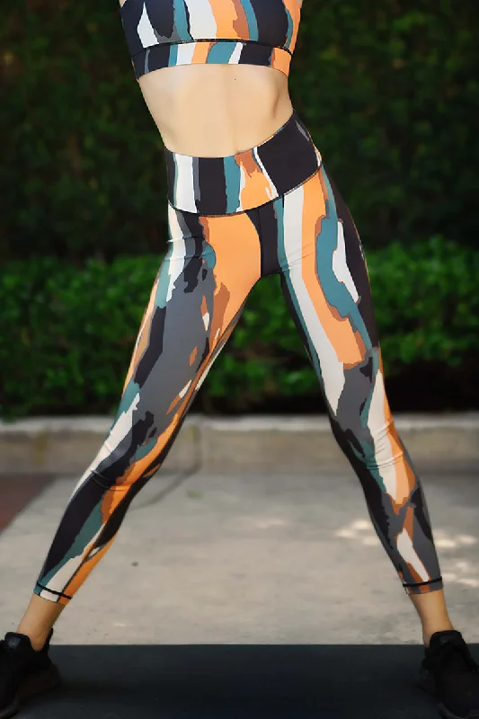 Work of Art Printed Active Leggings Trendy Women's Oversized