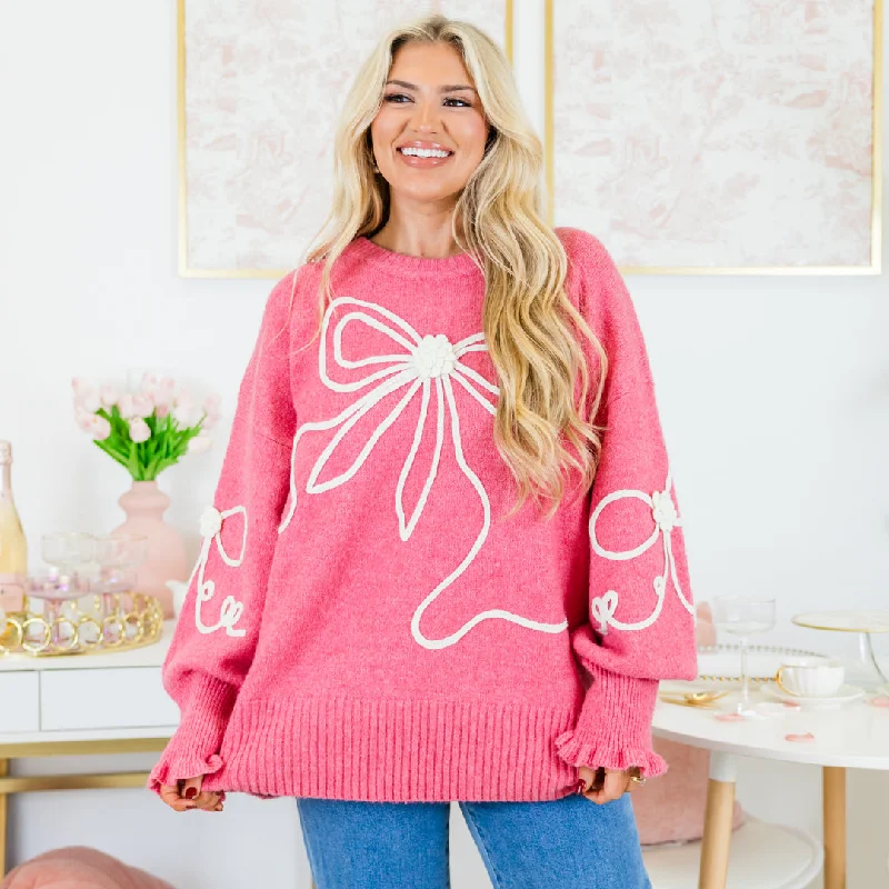 Walk And Sweet Talk Sweater, Pink Earthy Women's 