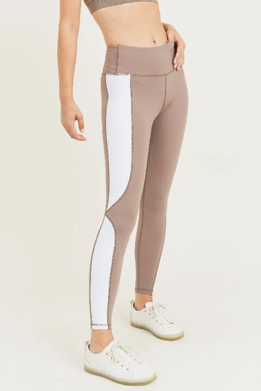 Color Story High Rise Color Block Active Leggings Laid - back Women's Style
