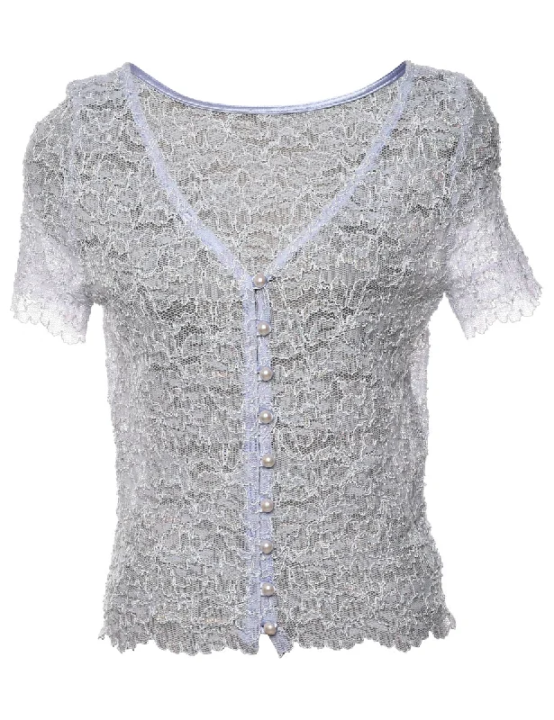 Floral Lace Top - S Luxurious Women's High -  end