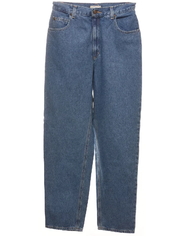 Medium Wash Tapered Jeans - W27 L29 Minimalist Women's Casual