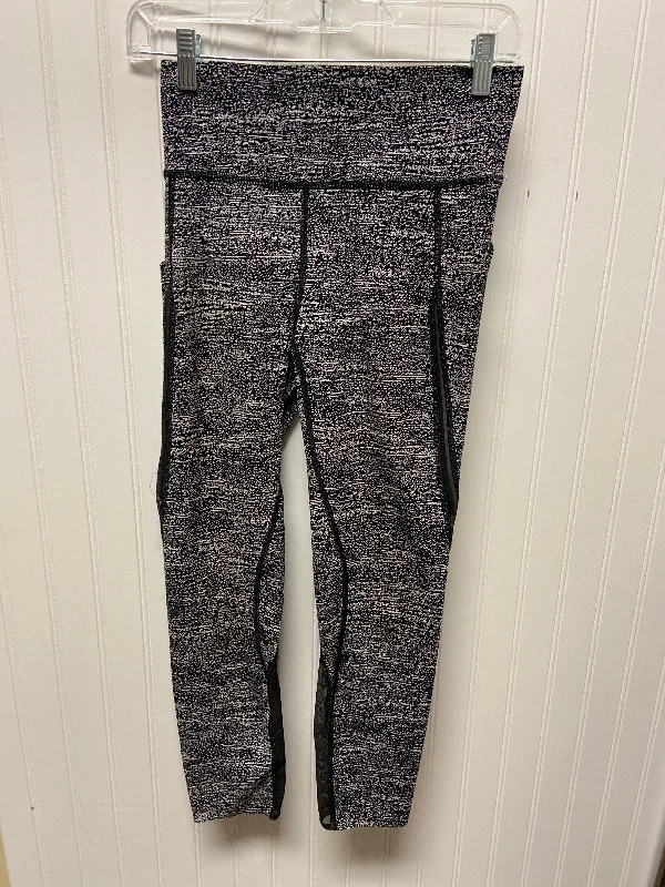 Athletic Leggings By Lululemon In Black & White, Size: S Streetwear Style for 