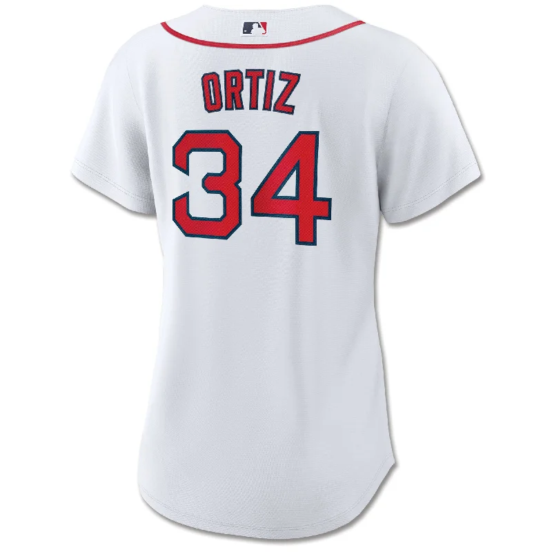 Ladies Nike Replica Home Jersey - White - Ortiz Youthful Women's Anime - inspired