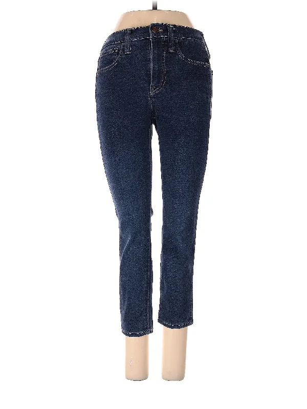 Mid-Rise Straight-leg Jeans in Dark Wash Classic Women's Pin - striped