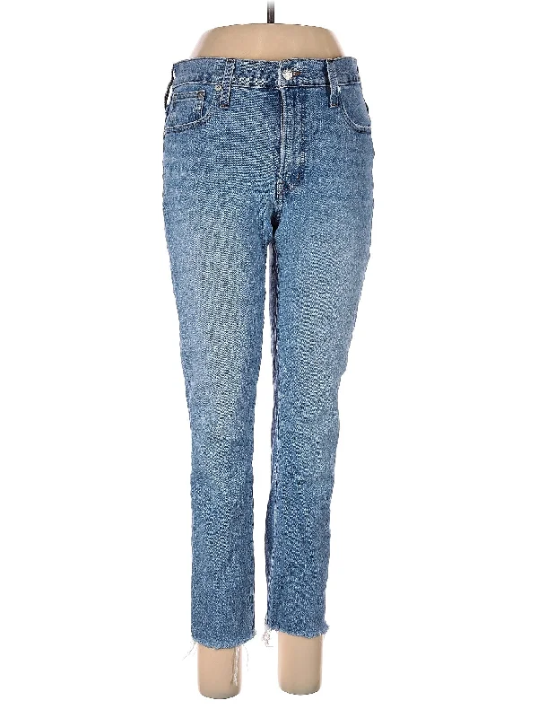 High-Rise Straight-leg Jeans in Medium Wash Casual Women's Japanese 