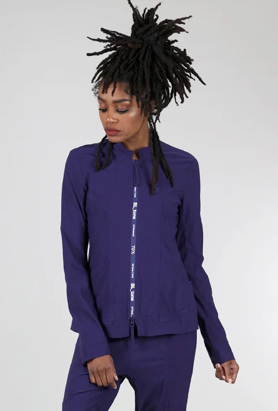 Twill Tech Sleek Jacket, Azure Tough Women's Military - inspired
