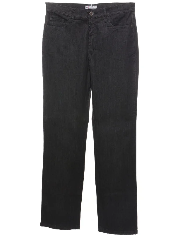 Black Straight-Fit Lee Jeans - W34 L33 Laid - back Women's Vibe