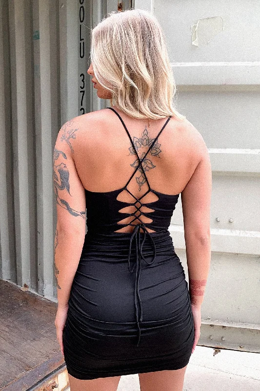 Future Dress - Black Sleek Women's Metallic