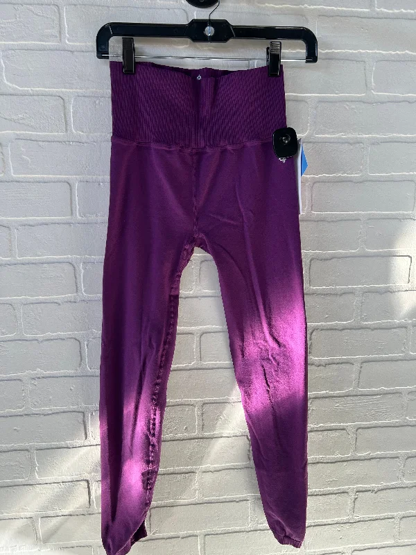 Athletic Leggings By Free People In Purple, Size: 8 Trendy Women's Oversized