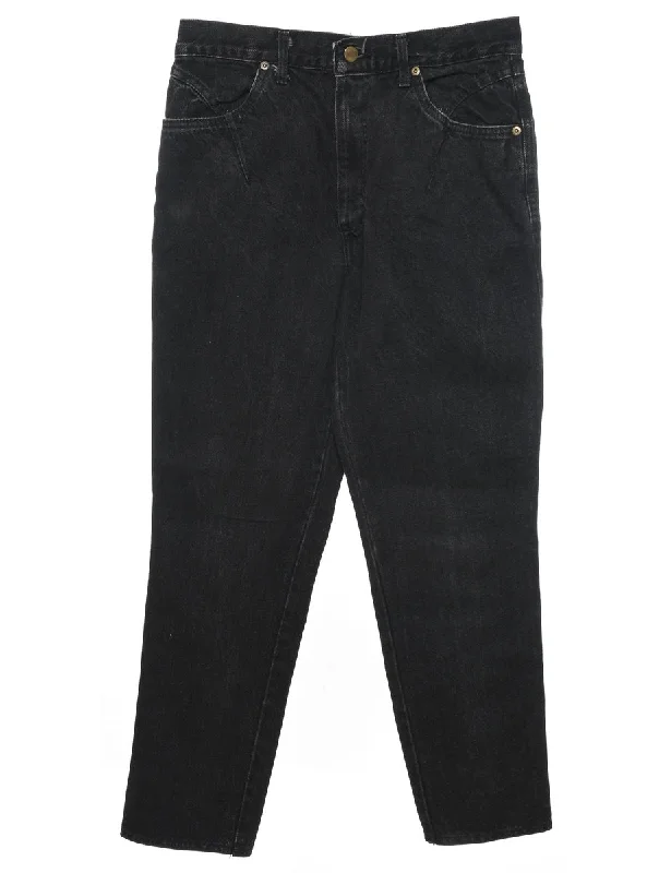 High Waist Black Tapered Jeans - W27 L26 Laid - back Women's Style