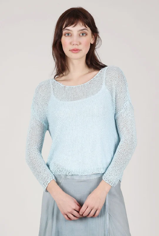 Hand-Knit Ashley Sweater, Robin's Egg Blue Elegant Women's Formal 