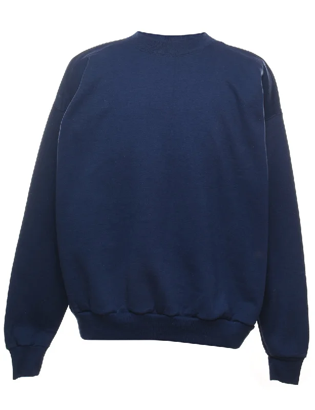 Navy Plain Sweatshirt - XL Stylish Women's Tropical 